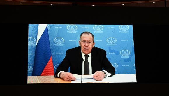 El canciller de Rusia, Serguei Lavrov, habló sobre la posiblilidad de una Tercera Guerra Mundial con Estados Unidos. COFFRINI / POOL / AFP).