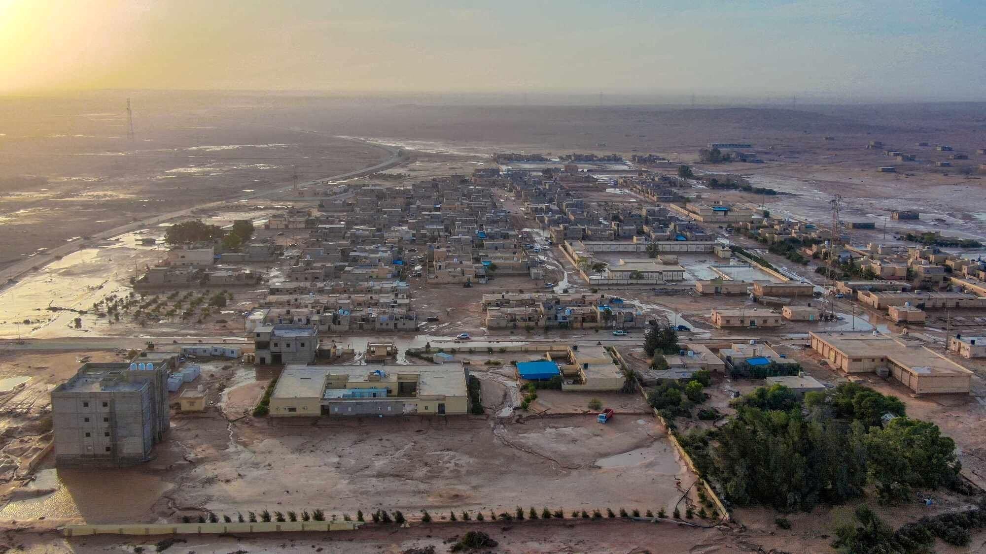Entire towns like this one, Al Mujaili, were submerged under the waters.  (REUTERS).