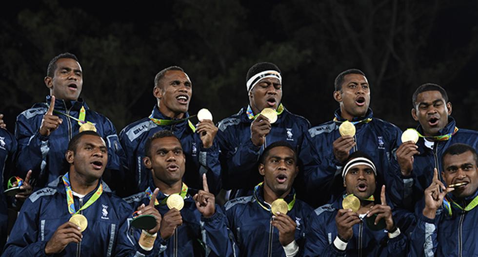Fiyi ratificó los pronósticos y se llevó el oro en Rugby, tras la ausencia de 92 años de dicho deporte. Es la primera medalla dorada de dicho país. (Foto: AFP)