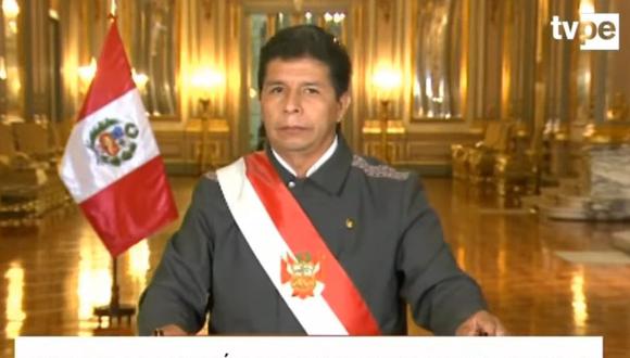 El presidente Castillo dio un mensaje a la nación en medio de protestas y bloqueos de vías a nivel nacional. (Imagen: Captura de TV Perú)