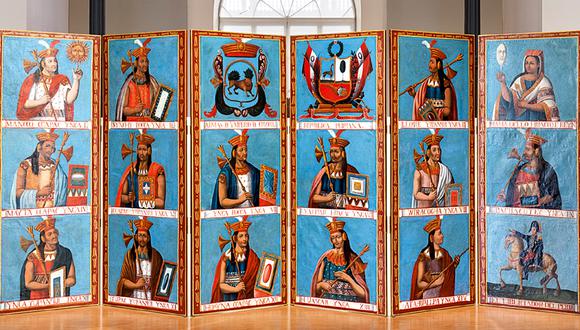 Biombo con la genealogía de los incas, de Marcos Chillitupa Chávez. Colección del MALI. (Foto: MALI)