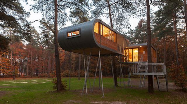 Sorpréndete con esta moderna casa encima de un árbol - 1
