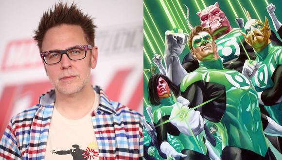 A la izquierda, James Gunn, despedido de "Guardianes de la galaxia 3". A la derecha, los "Green Lantern Corps" de DC, que llegarán al cine en unos años. (Foto: AFP)