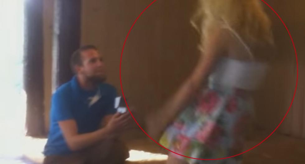 Un video de YouTube nos muestra cómo reacciona esta mujer tras recibir la pedida de mano de su novio. (Foto: captura)