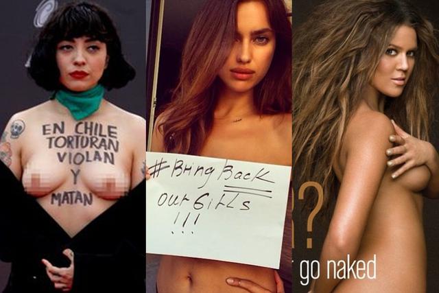 Mon Laferte, Irina Shayk y Khloé Kardashian fueron algunas estrellas que se desnudaron por causas sociales. (Foto: Difusión)
