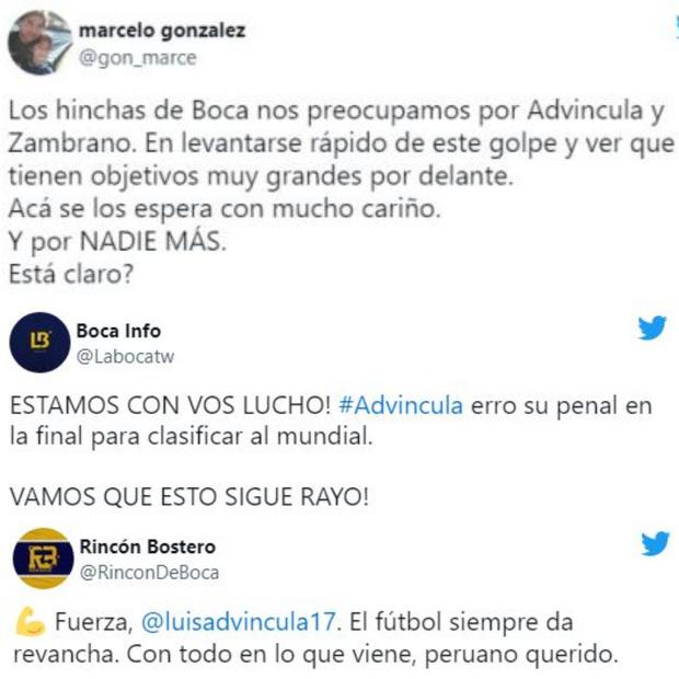 Boca fans supported Advíncula.  (Photo: Capture)