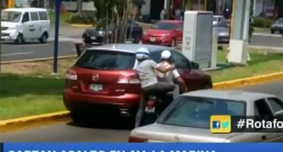 Viral. Delincuentes asaltan camioneta en Av. La Marina, en el distrito de Jesús María. (Foto: RPP TV)