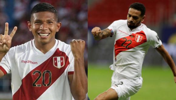 Edison Flores y Alexander Callens protagonizaron un abrazo que todos lo hinchas querían ver. Foto: @SeleccionPeru Twitter/AFP.