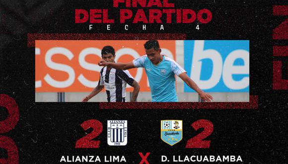Alianza Lima empató 2-2 con Llacuabamba en la cuarta fecha de la Fase 2 de la Liga 1 | Foto: @LigaFutProf
