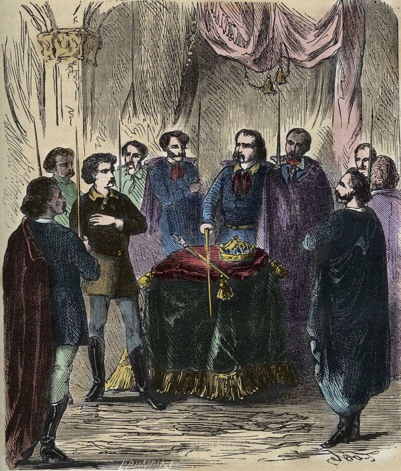 A 19th century depiction of an Illuminati initiation ritual. Actually, few details remain about the true nature of the ceremony.