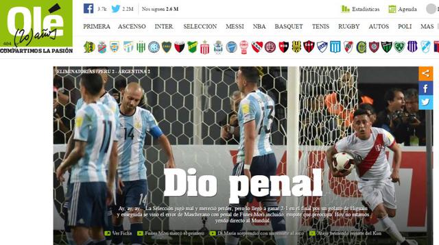 Selección: ¿Qué dijo la prensa argentina del empate en Lima? - 2