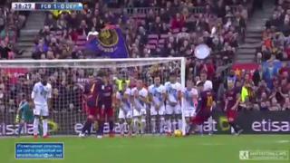 Messi marcó este formidable gol de tiro libre para Barcelona