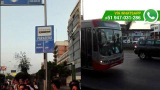 Corredor Javier Prado: bus de MML no respeta paradero [VIDEO]