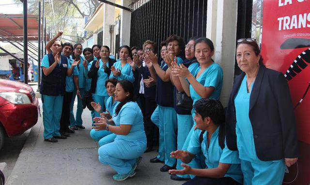 Enfermeras de Piura volvieron a las calles para movilizarse y manifestar sus demandas. (Foto: Ralph Zapata)