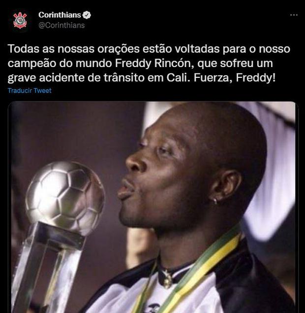 Corinthians, uno de los clubes que defendió Freddy Rincón, se pronunció en redes sociales. (Foto: Captura)