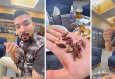Ezio Oliva tras comer chapulines en México: “Sabe rico, como a pollo” | VIDEO