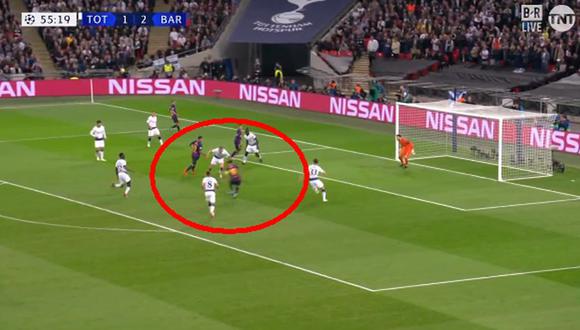 Barcelona vs. Tottenham EN VIVO: Lionel Messi y el golazo para el 3-1 que deleitó Wembley. (Foto: captura)