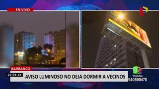 Barranco: vecinos denuncian molestias por paneles publicitarios luminosos
