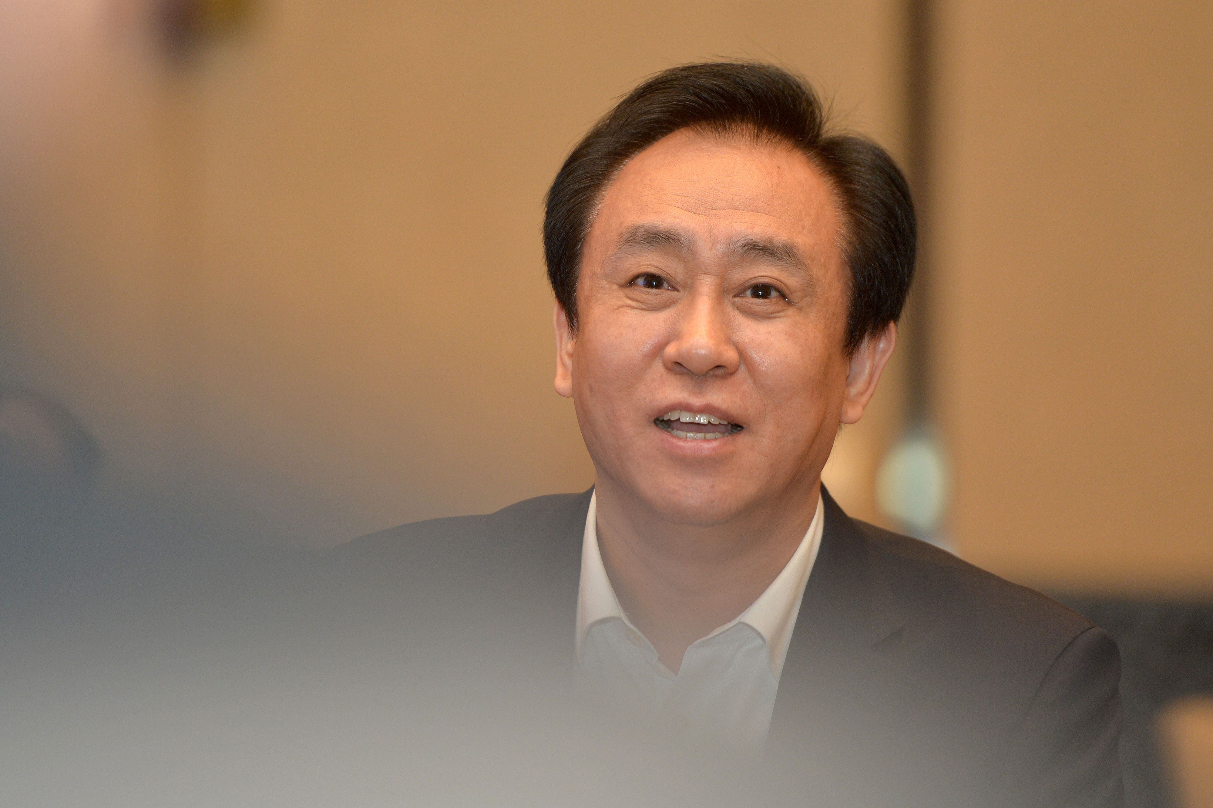 This photo taken on June 5, 2017 shows Evergrande Chairman Hui Ka Yan attending a meeting in Wuhan, central China's Hubei province.  (Photo: AFP).