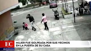 San Juan de Miraflores: mujer recibe brutal golpiza por parte de su vecino | VIDEO
