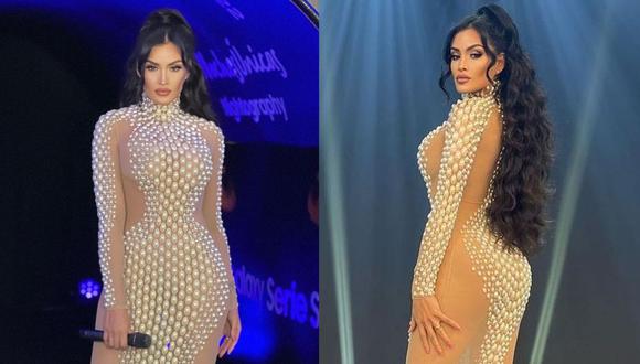 Micheille Soifer lució un impactante vestido diseñado por Augusto Manzanares en el Miss Perú 2022. (Foto: Instagram)