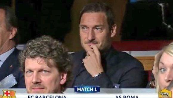 Cuartos de final de Champions League: la cara de Francesco Totti tras conocer su rival. (Foto: Captura)