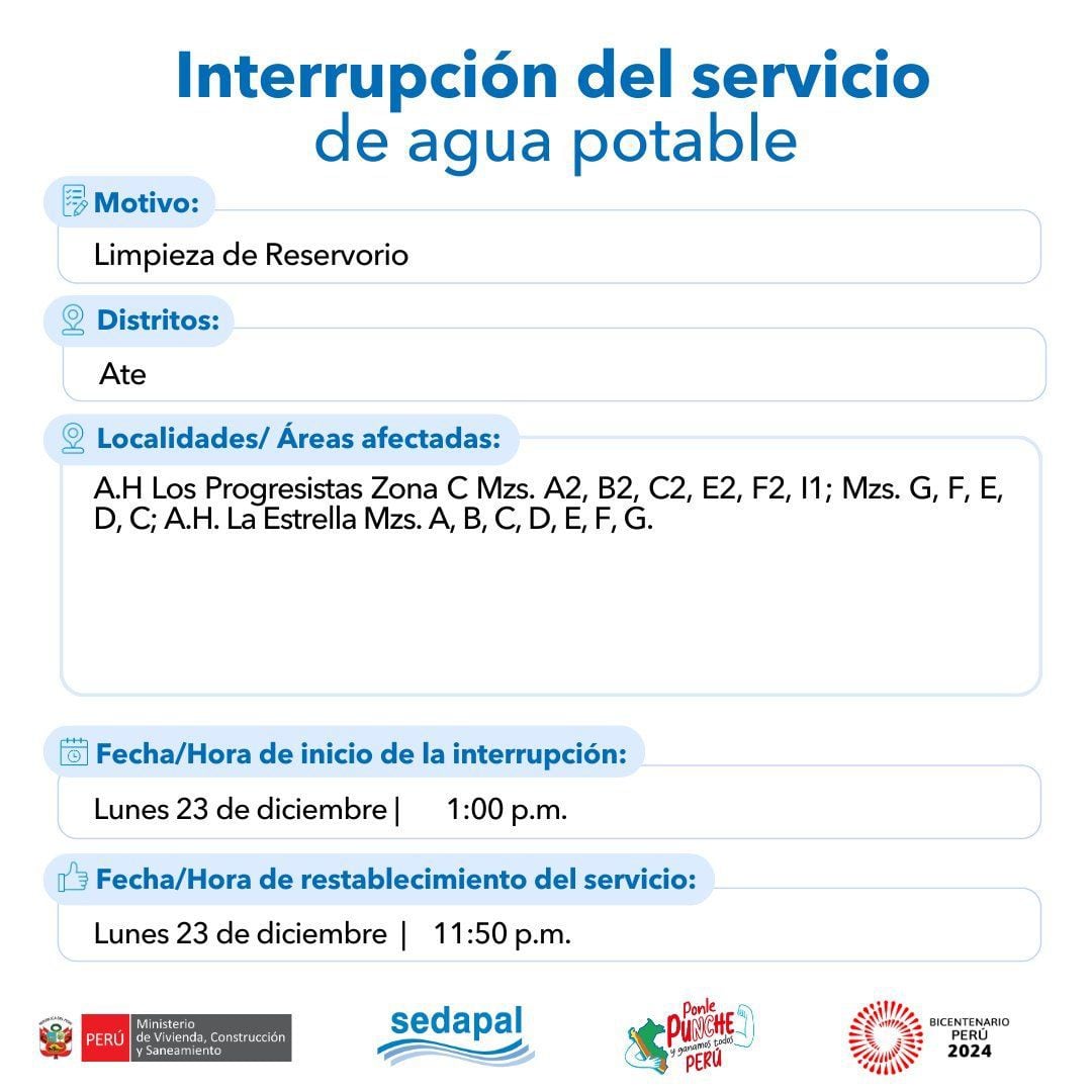 Ate, 23 de diciembre: