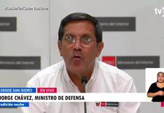 Ministro Jorge Chávez: “Acciones violentas no pueden ser consideradas manifestaciones de protesta”