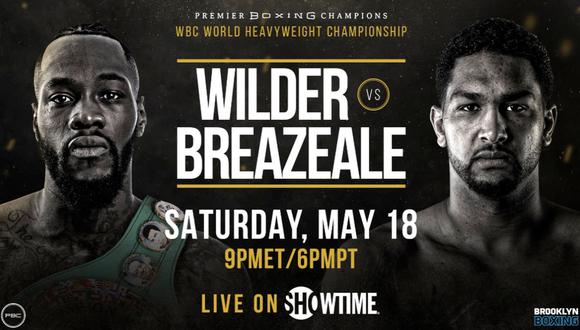 Deontay Wilder vs. Dominic Breazeale: se enfrentarán este sábado 18 de mayo en el Barclays Center de Brooklyn, Nueva York. (Twitter: @premierboxing)