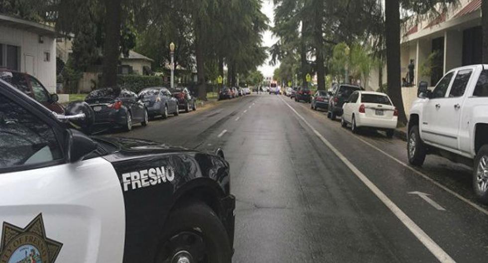 Tres muertos tras tiroteo en Fresno. (Foto: Twitter)