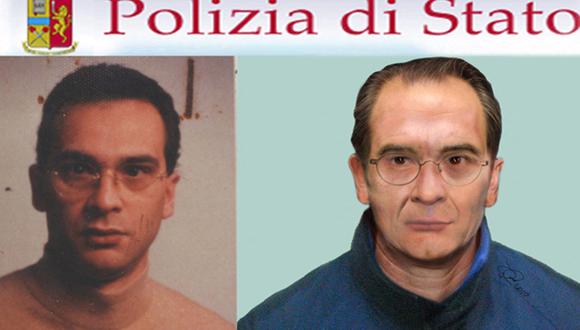 El rostro del padrino de la mafia siciliana Matteo Messina Denaro, capturado por la policía de Italia el 16 de enero de 2023. (AFP).