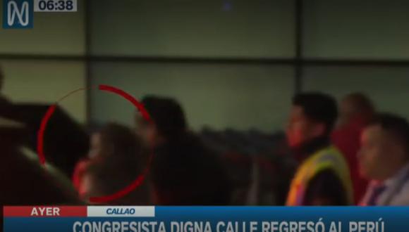 Digna Calle regresó al Perú sin declarar a la prensa. (Canal N)