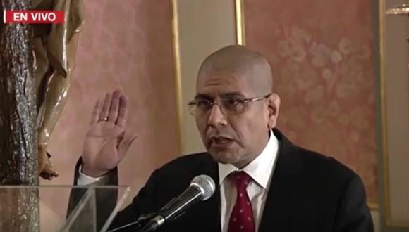 Dimitri Senmache Artola es el nuevo ministro del Interior en reemplazo de Alfonso Chávarry. (Foto: Captura de video / TV Perú)
