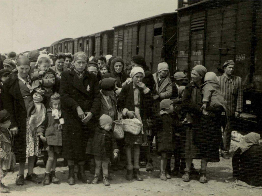 Image from May 1944 from the Yad Vashem Photo Archives showing Jewish women and children deported from Hungary lining up for selection on the selection platform at the Auschwitz camp in Birkenau in Nazi-occupied Poland.  (Photo: AP Agency)