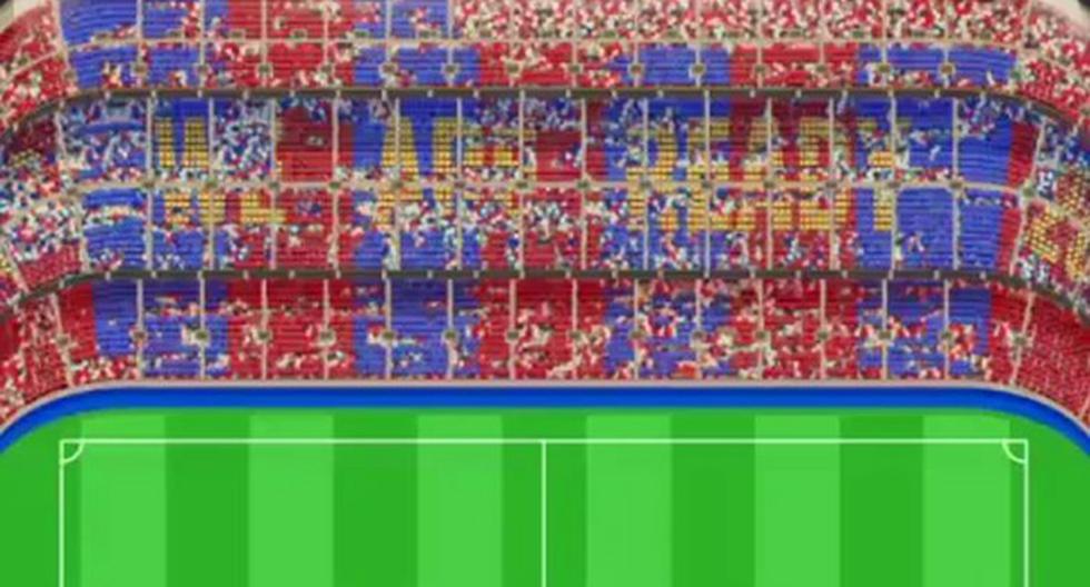 Barcelona vs Bayern Munich: Este mosaico aparecerá en el Camp Nou. (Foto: captura)