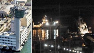 Italia: al menos tres personas murieron en choque de barco con torre de control