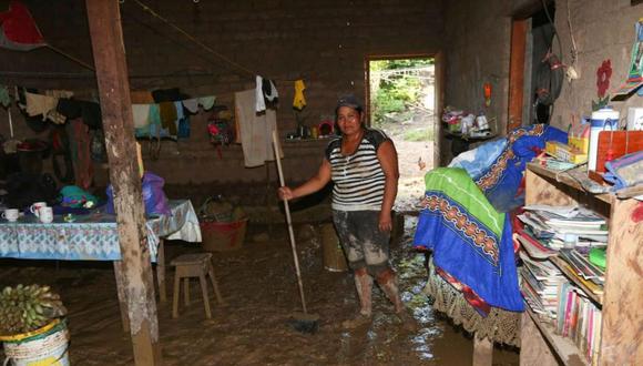 Una de las situaciones más críticas reportadas en las últimas semanas fue en Picota (San Martín). El desborde del río Ponaza causó la muerte de cinco personas e inundó viviendas (Foto: Mindef)