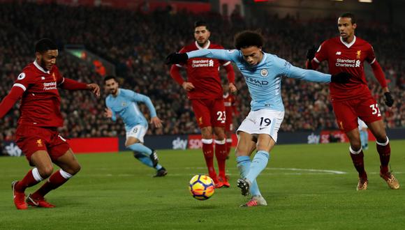 Leroy Sané marcó un golazo con Manchester City frente al Liverpool. (Foto: Reuters)