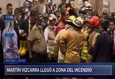 Incendio en Comas: Vizcarra se vistió de bombero e inspeccionó la zona