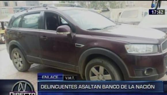 VMT: abandonan camioneta utilizada en asalto a agencia bancaria