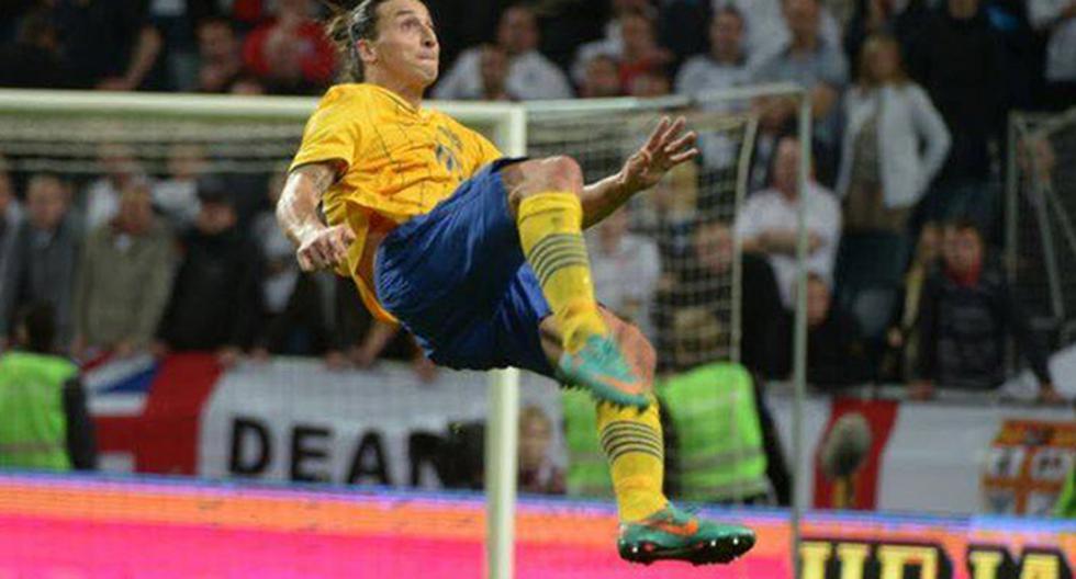 Zlatan Ibrahimovic y su recordada chalaca con Suecia (Foto: Difusión)