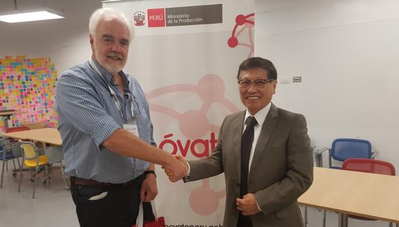 Roberto Brum (izquierda) presidente de la Agencia Nacional de Investigación e Innovación (ANII) de Uruguay, visitó al Perú y se reunió con Alfonso Afuso, coordinador ejecutivo del Programa Innovate Perú.