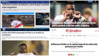 Farfán: así informaron medios argentinos sobre su lesión