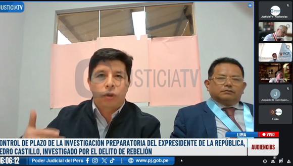 Pedro Castillo se victimizó en la audiencia y dijo que la acusación por 34 años de prisión en su contra es una "cortina de humo". (Justicia TV)