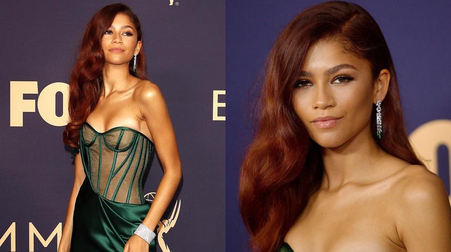 Zendaya durante la alfombra roja de los premios Emmy 2019.