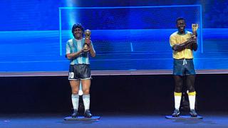 Conmebol develó hermosas estatuas de Maradona y Pelé [VIDEO]