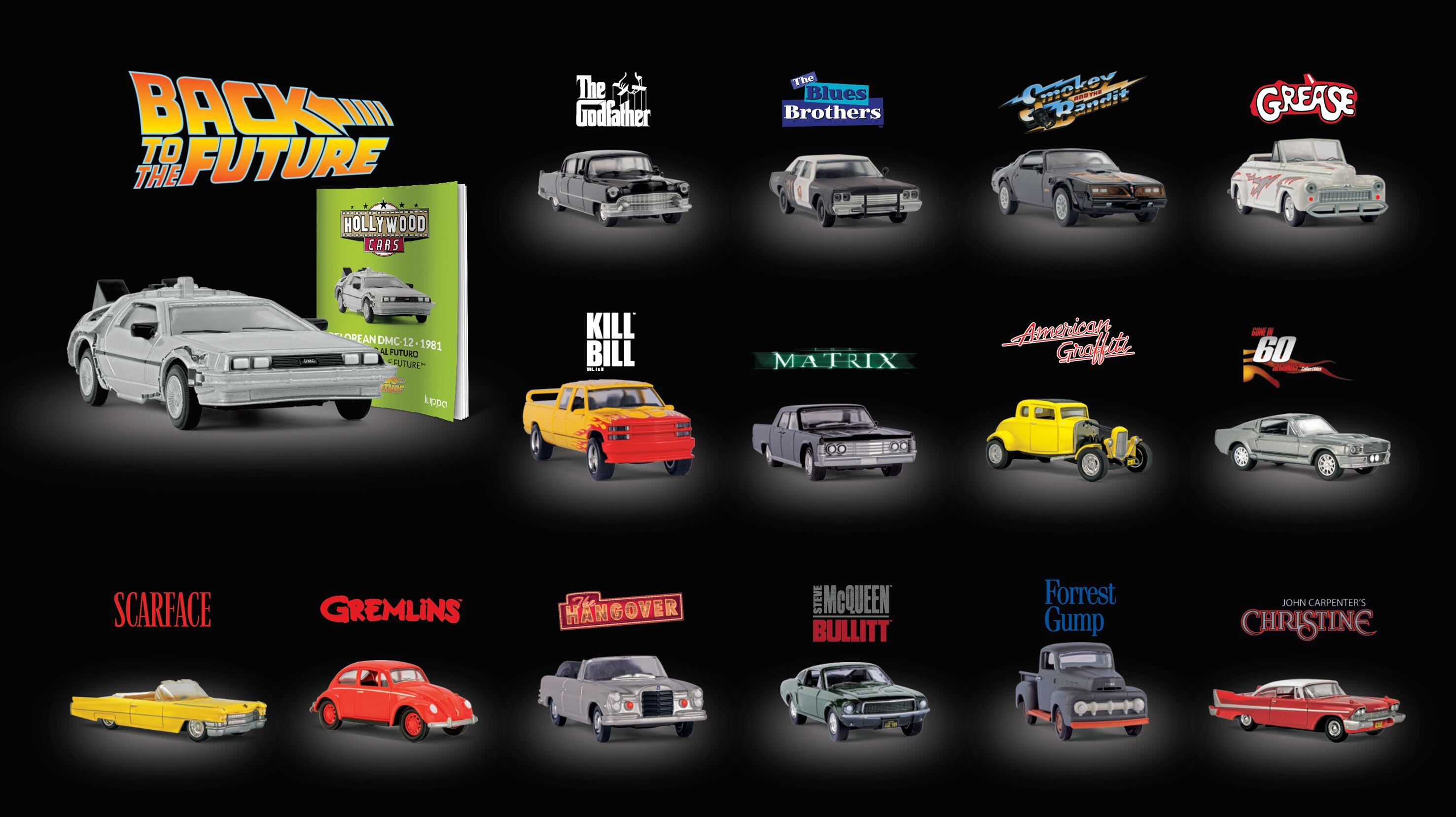 Cada uno de los 15 autos representa a una película emblemática de Hollywood.