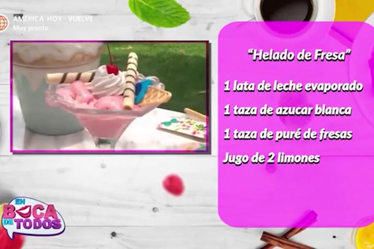 Aprenda a preparar helado de fresa casero NNAV | AMTV | VIDEO | RECETAS |  MAG.