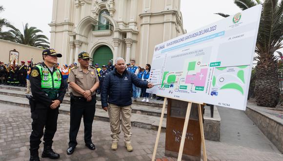 La MML y la PNP presentaron un plan de seguridad por la festividad de Santa Rosa de Lima. (Foto: Twitter)