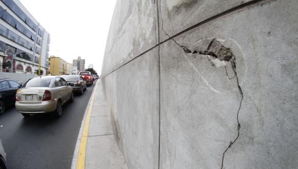 By pass de 28 de julio: fotos de grietas y fisuras del túnel - 1